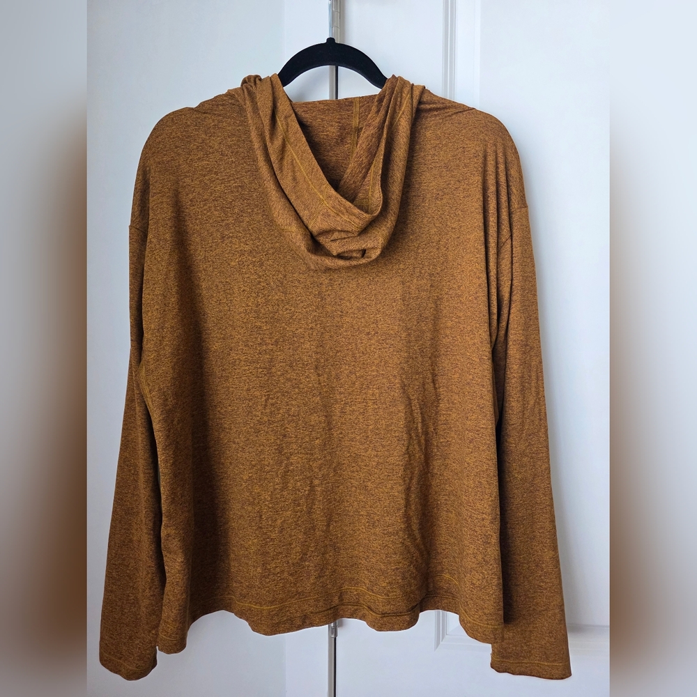 Athleta Uptempo Cowl Neck Hoodie Sweatshirt in Rich Rustic Brown - Picture 5 of 14